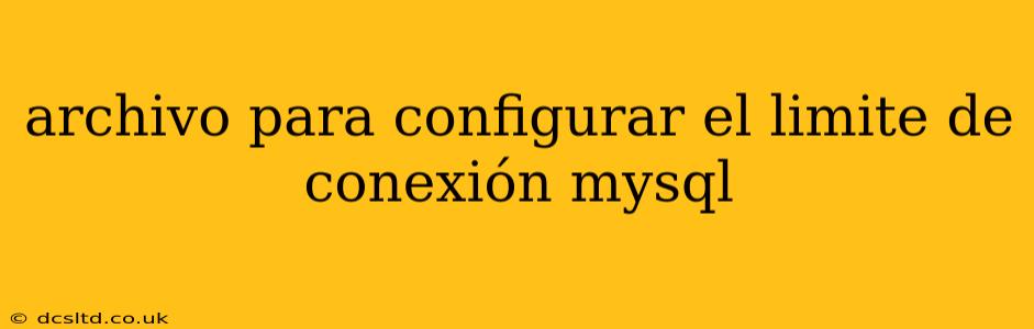archivo para configurar el limite de conexión mysql
