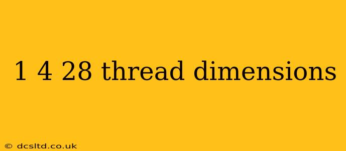 1 4 28 thread dimensions