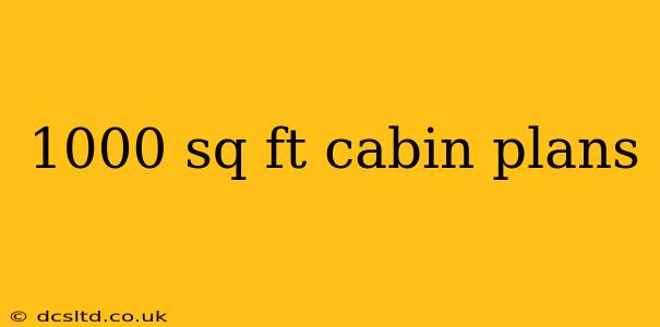 1000 sq ft cabin plans