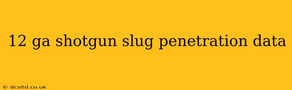 12 ga shotgun slug penetration data