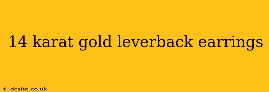 14 karat gold leverback earrings