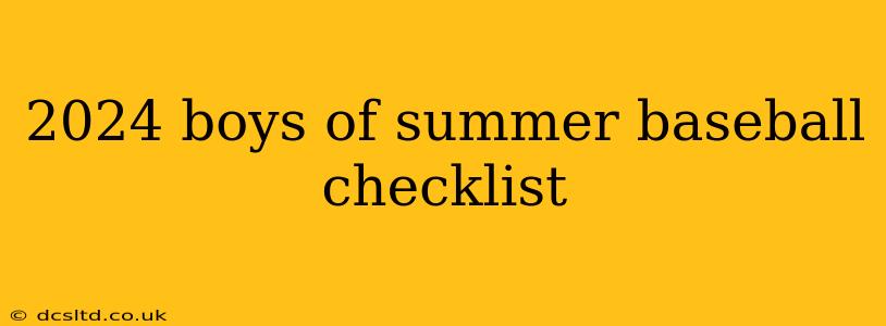 2024 boys of summer baseball checklist