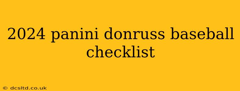 2024 panini donruss baseball checklist