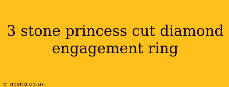 3 stone princess cut diamond engagement ring