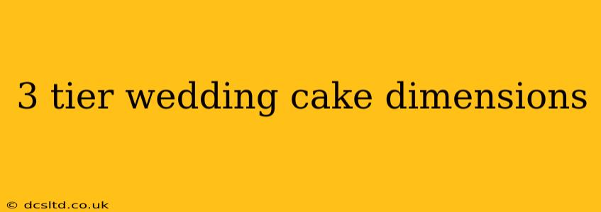 3 tier wedding cake dimensions