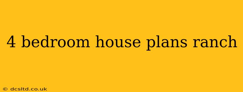 4 bedroom house plans ranch