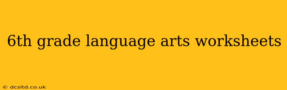 6th grade language arts worksheets