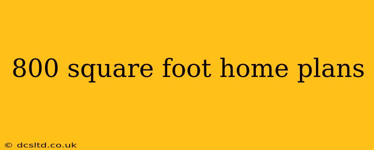 800 square foot home plans