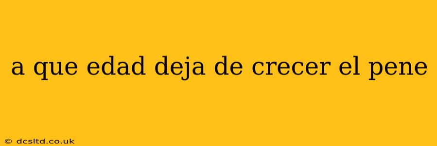a que edad deja de crecer el pene