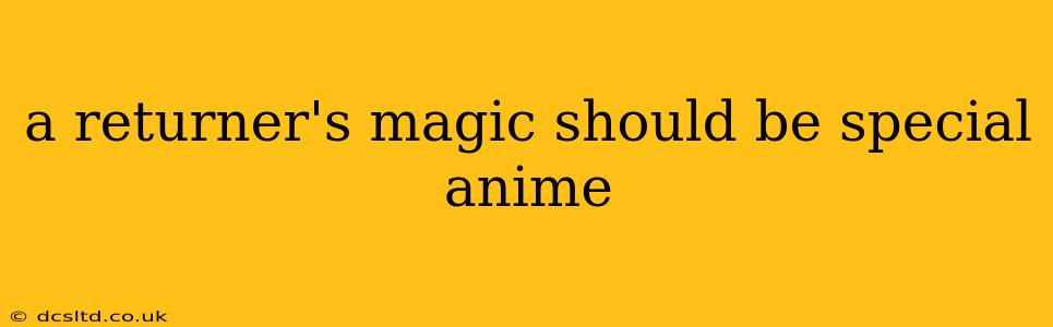 a returner's magic should be special anime