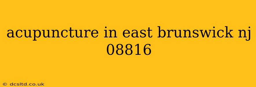 acupuncture in east brunswick nj 08816