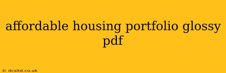 affordable housing portfolio glossy pdf