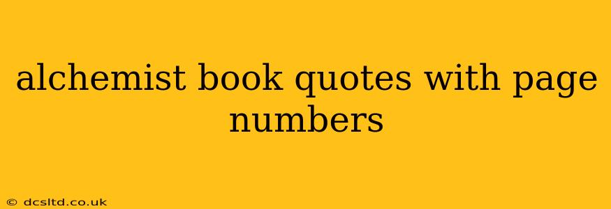 alchemist book quotes with page numbers