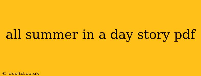 all summer in a day story pdf