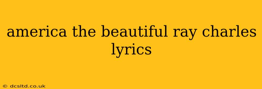 america the beautiful ray charles lyrics