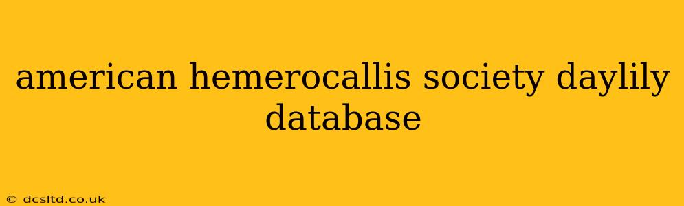 american hemerocallis society daylily database