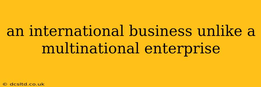 an international business unlike a multinational enterprise