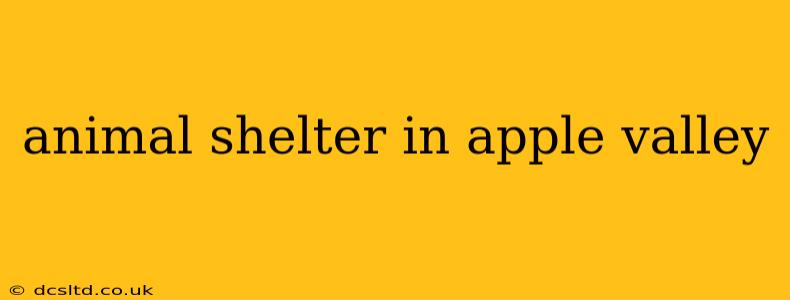 animal shelter in apple valley