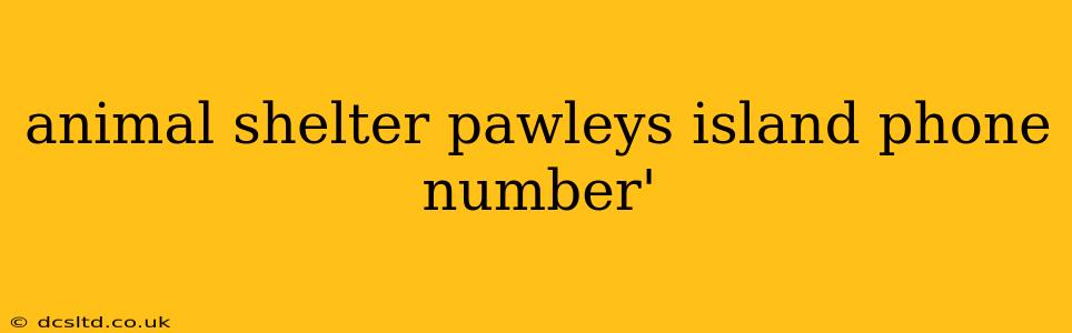 animal shelter pawleys island phone number'