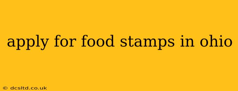 apply for food stamps in ohio
