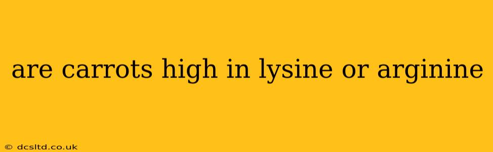 are carrots high in lysine or arginine