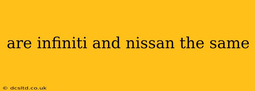 are infiniti and nissan the same