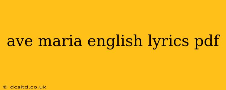 ave maria english lyrics pdf