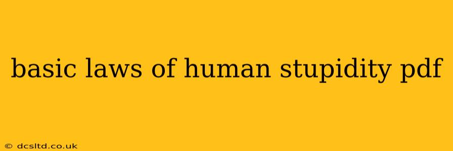 basic laws of human stupidity pdf