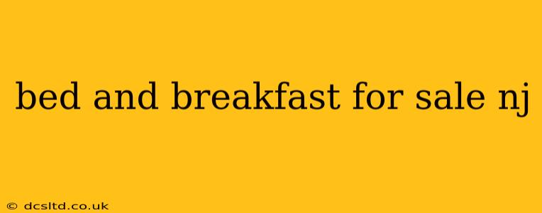 bed and breakfast for sale nj