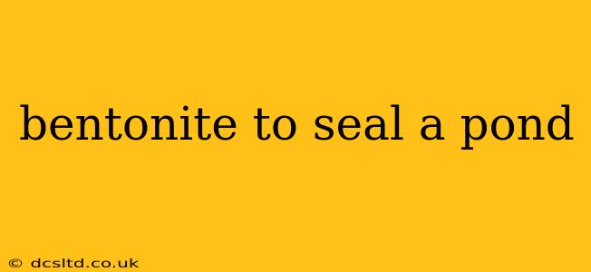 bentonite to seal a pond