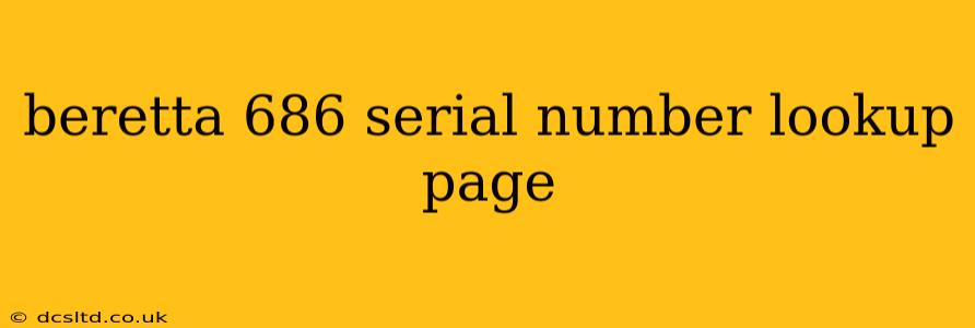 beretta 686 serial number lookup page