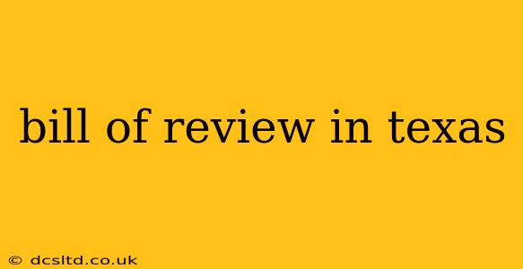 bill of review in texas