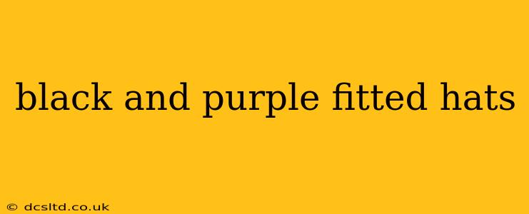 black and purple fitted hats