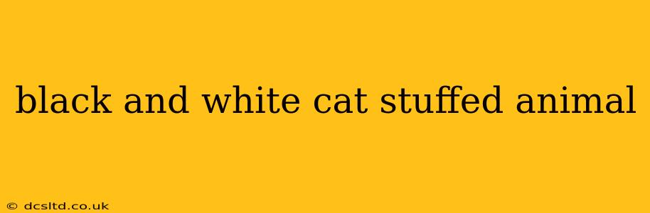 black and white cat stuffed animal