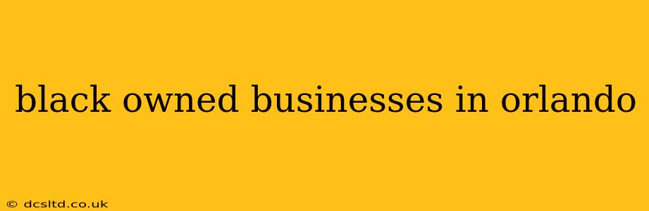 black owned businesses in orlando