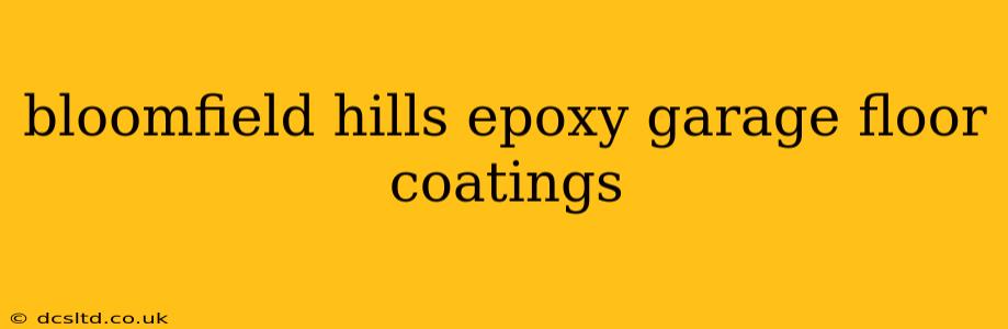 bloomfield hills epoxy garage floor coatings