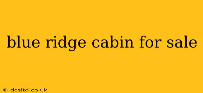 blue ridge cabin for sale