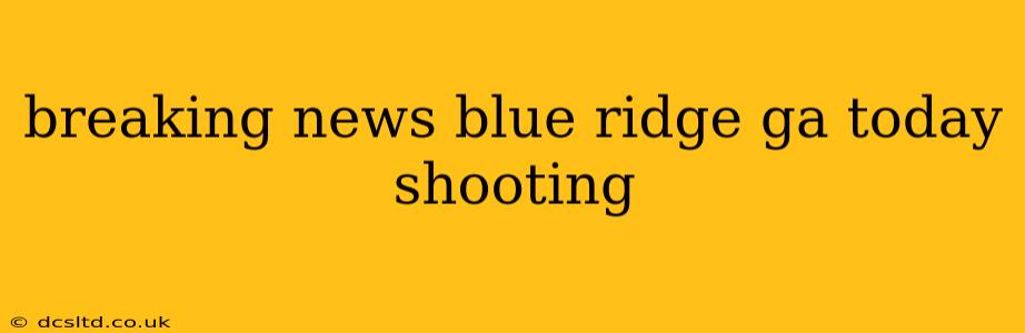 breaking news blue ridge ga today shooting