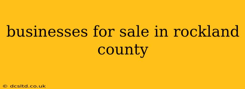 businesses for sale in rockland county