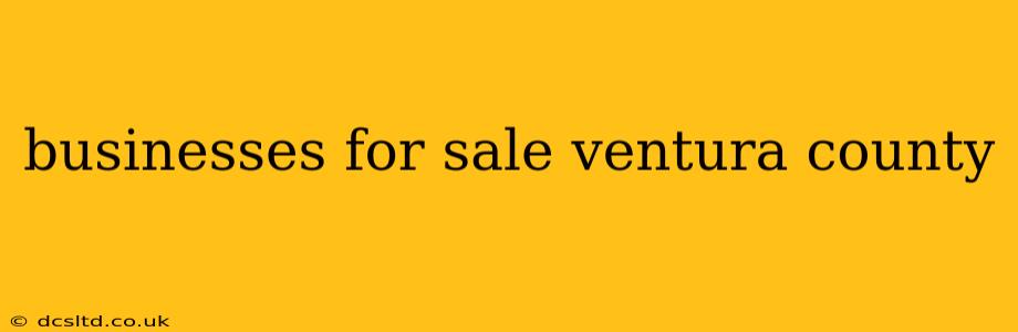 businesses for sale ventura county