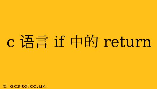 c 语言 if 中的 return