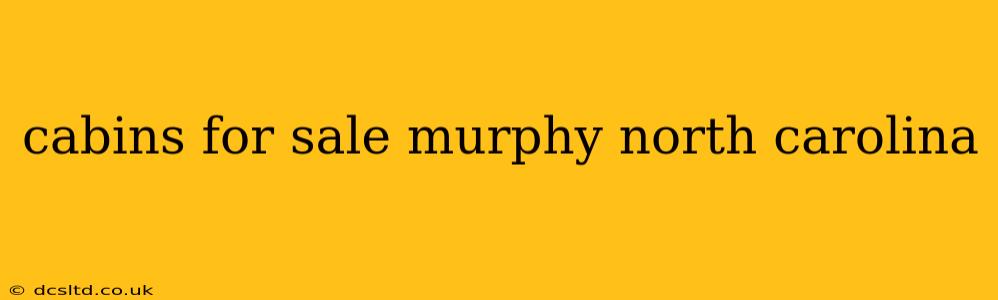 cabins for sale murphy north carolina