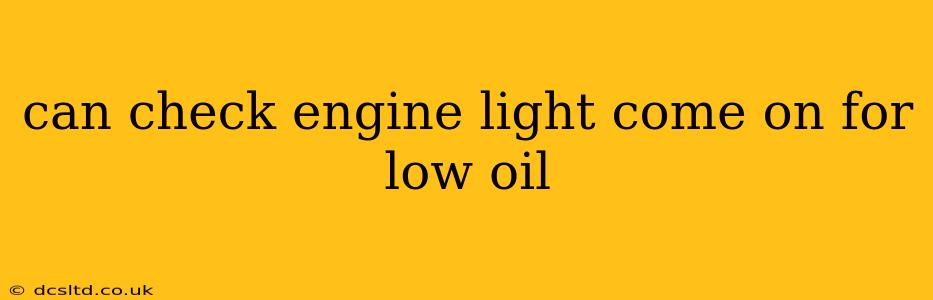 can check engine light come on for low oil