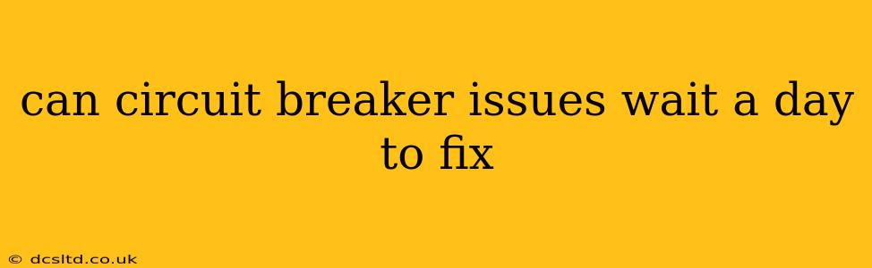 can circuit breaker issues wait a day to fix