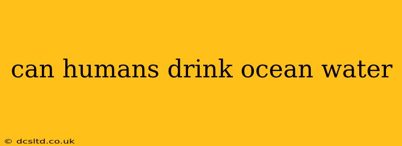 can humans drink ocean water