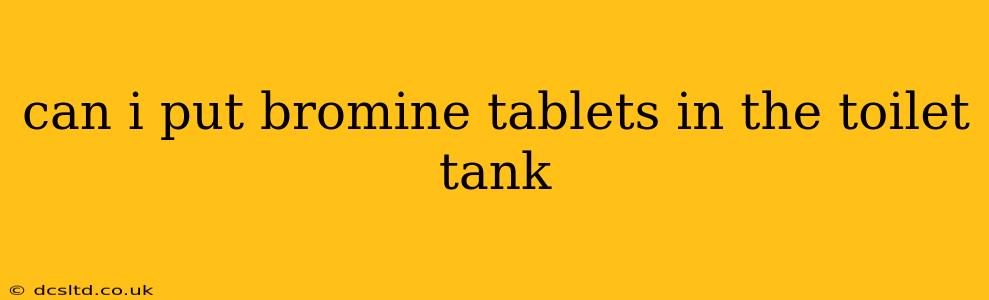 can i put bromine tablets in the toilet tank