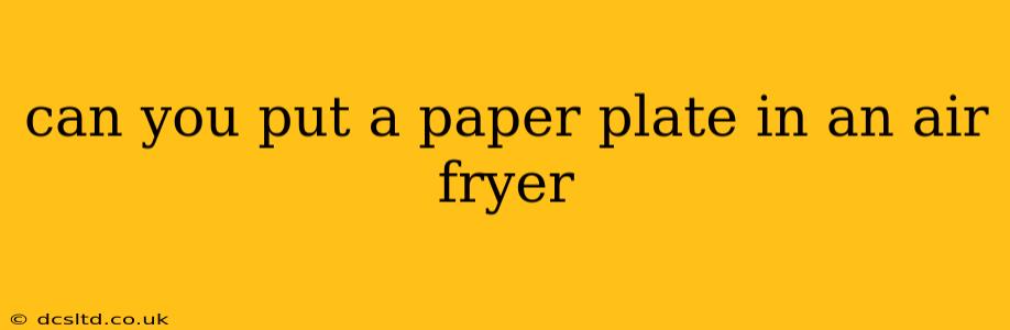 can you put a paper plate in an air fryer