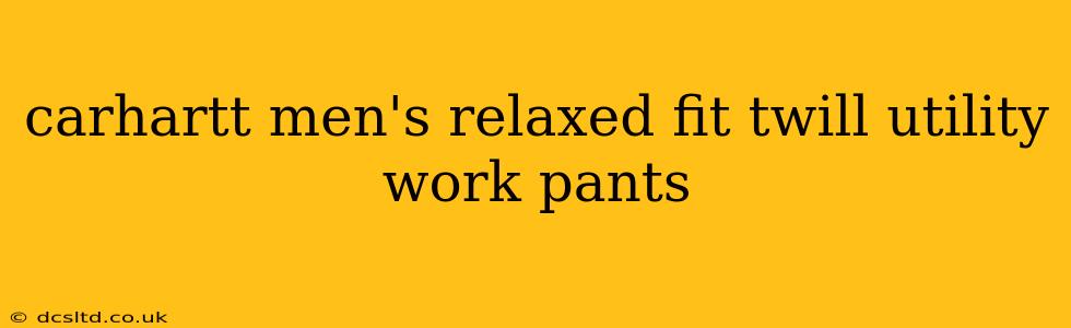carhartt men's relaxed fit twill utility work pants