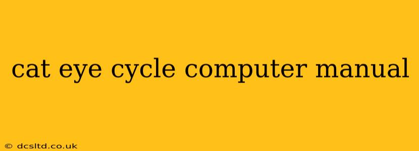 cat eye cycle computer manual