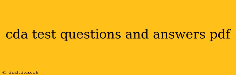cda test questions and answers pdf